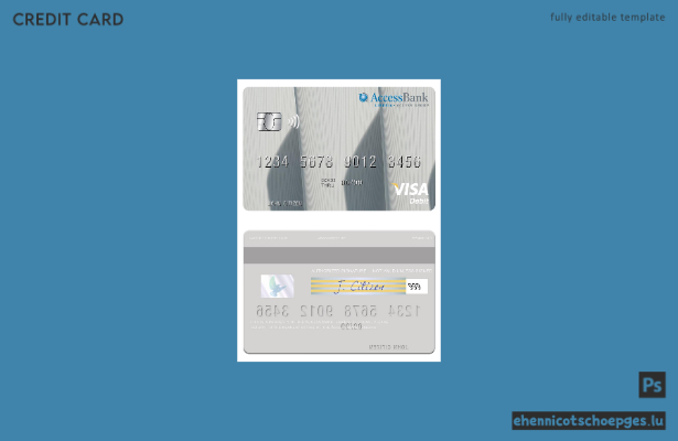 Beispielvorschau der Liberia Access Bank Visa-Debitkarte
